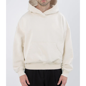 QIANSHI Sweat à capuche unisexe en molleton bouclette 100 % coton de haute qualité, coupe oversize, personnalisable, 400 g/m², style streetwear pour homme - Product Image 5