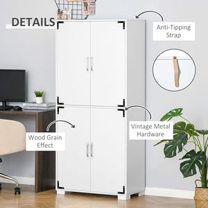 Armadio Industriale Bianco a 4 Ante con Ripiani per Dispensa e Soggiorno - Product Image 5