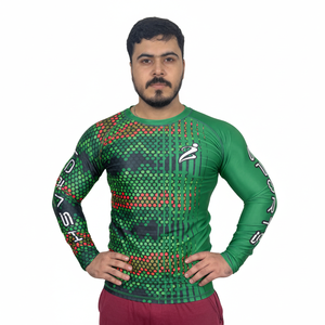 เสื้อแรชการ์ดแขนยาวผู้ชายคุณภาพพรีเมียมแบบขายส่ง ระบายอากาศได้ดี แห้งเร็ว ผลิตจากผ้าสแปนเด็กซ์/โพลีเอสเตอร์ รับสกรีนโลโก้ - Product Image 1