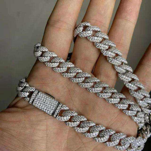 Bracelet cubain en moissanite, effet diamant glacé, pavé étincelant, bijou de luxe pour femmes et hommes - Product Image 6