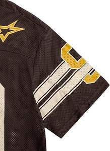 Camisetas de fútbol vintage al por mayor para mujer, camisetas de malla con gráficos, cuello en V, estilo universitario - Product Image 5