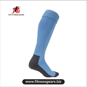 Knee High <b>Socks</b> Blue Solid Color Breathable Spandex Polyester Adult Soccer Football Summer <b>Compression</b> <b>Socks</b> - Product Image 2