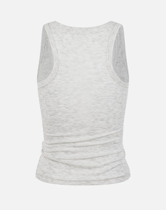 Custom Made Women's Gray Racerback Tank <b>Top</b> Front Logo Casual Woven Breathable Eco-Friendly High Street 100% Polyester Style - Product Image 2