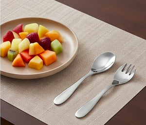 Ensemble de cuillères et fourchettes en métal minimaliste, finition miroir haute brillance, réutilisable, idéal pour les voyages et l'usage domestique - Product Image 4