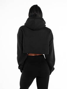 ladies cropped <b>hoodie</b> <b>long</b> sleeve oversized sweatshirt <b>women</b> cropped <b>hoodie</b> drawstring cotton <b>hoodie</b> ladies cropped <b>hoodie</b> - Product Image 3