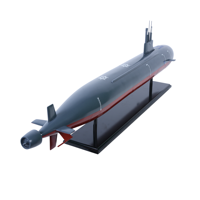 Modèle de table nautique en bois de cèdre du sous-marin USS Seawolf SSN 21, artisanal et peint, marque OMH, origine Vietnam