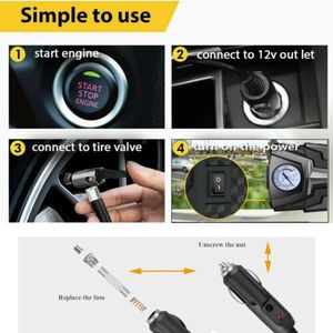 Compressore d'aria elettrico portatile 12V DC 150 PSI per auto, gonfiatore pneumatici a 150 PSI di pressione - Product Image 5