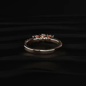Round Cut Trilogy <b>Ring</b> With Side Diamonds 14K Lab grown Elegant Design Diamond Band Casual Look's for Women From <b>Indian</b> Supplier - Product Image 4