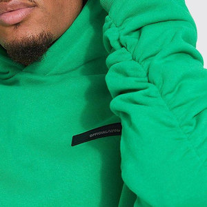 Conjunto Deportivo con Capucha Verde para Hombre, Manga Larga, Color Sólido, Estilo Casual, Corte Regular, con Bolsillos Laterales, Sudadera con Capucha y Pantalones - Product Image 5