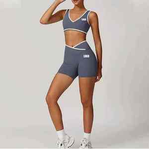 Ensemble de sport 2 pièces pour femme 2026 : Legging de yoga imprimé léopard personnalisé et soutien-gorge de sport à manches longues avec maintien élevé - Product Image 3