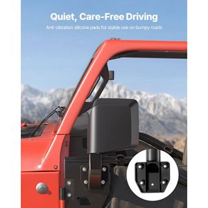 Rétroviseurs latéraux certifiés DOT compatibles avec Jeep Wrangler CJ7 YJ TJ JK JL/Gladiator JT/Cherokee XJ - Product Image 5
