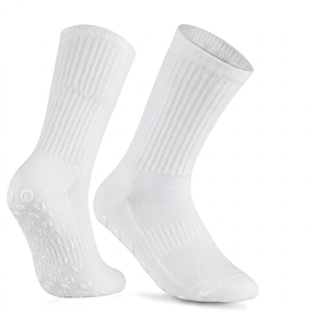 Wholesale Crew Knitted Breathable Organic Bamboo Cotton Compression Sports Terry <b>Socks</b> Solid Pure <b>Black</b> Seamless Eco-Friendly - Product Image 3