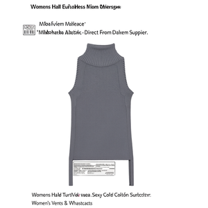 Chaleco Halter de Cuello Alto para Mujer - Top Sexy de Manga Corta de Algodón Tejido de Color Liso Ecológico 360g Directo del Proveedor de Bangladesh - Product Image 3