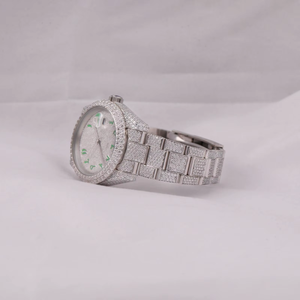Iced Dial Quartz <b>Watch</b> Stainless Steel <b>Bracelet</b> Analog Calendar Wristwatch for <b>Women</b> - Product Image 2