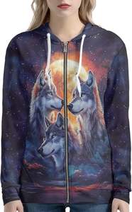 Sweat à capuche respirant en polaire pour femme ROMEO INDUSTRY, design sublimé décontracté automne/hiver, 95% polyester 5% élasthanne, tailles XS-5XL - Product Image 2