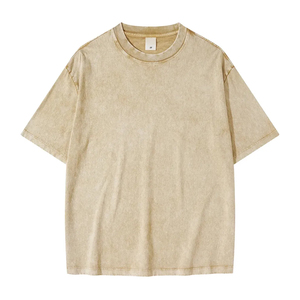 Streetwear Acid Wash <b>T</b> Shirt Oversized Heavyweight Faded Cotton Private Label Tee - Product Image 5