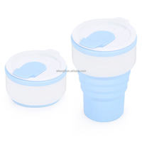 Taza de Café de Silicona para Bebé, Personalizable, Linda, Kawaii, Plegable, Botella de Agua Deportiva, Gran Capacidad, Aislada para Bebidas Frías/Calientes, Color Rojo Estrella