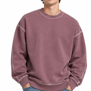 <b>Mens</b> Oversized <b>Crewneck</b> <b>Sweatshirt</b> 100 Percent Cotton Fleece Drop Shoulder Relaxed Fit Custom Wholesale Factory Supplier Quality - Product Image 5