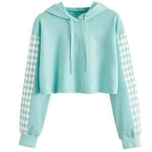 HAMIO SPORTS Nouveau design décontracté, sweat à capuche court en coton côtelé doublé et écologique pour femme, coupe oversize, été, prix très raisonnable, unique - Product Image 1