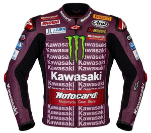Jonathan Rea WSBK <b>Racing</b> <b>Jacket</b> Rawasaki Custom Motorsport Vintage Style Cowhide Kangaroo Leather <b>Jacket</b>/Chaqueta - Product Image 1