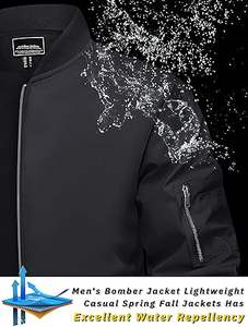 TACVASEN Blouson bomber pour homme, léger, décontracté, coupe-vent, printemps-automne, avec fermeture éclair et poche1 - Product Image 5