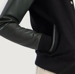 Blouson universitaire streetwear oversize personnalisé pour femme, en laine, col montant, avec logo personnalisé, pour l'hiver, vêtement d'extérieur pour équipe - Product Image 6