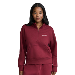 Womens Quarter Zip Stand Collar Tracksuit With <b>Trousers</b> Tapered Fit Casual Lounge Wholesale Custom Two Piece Clothing Outfit Set - Product Image 2
