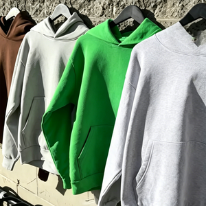 Sudadera con Capucha de Felpa 100% Algodón de Calidad, Oversize, Manga Larga, con Estampado 3D en Relieve y Patrón de Red, Tejido Grueso y Cómodo - Product Image 1