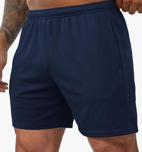 Shorts en polyester bleu marine pour homme, taille mi-haute, élastique, séchage rapide, décontractés, pour l'entraînement, avec poches - Product Image 4