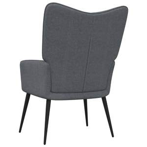 Fauteuil de salon gris foncé en tissu 100% polyester, avec structure en acier, confortable et de taille moyenne - Product Image 5