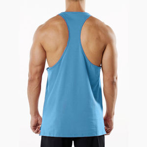 2026 New Design Men's <b>Workout</b> <b>Tank</b> <b>Top</b> Breathable Knitted Gym Wear for Fitness Bodybuilding Loose Style - Product Image 3