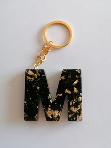 Custom <b>Alphabet</b> Resin Keychain with Glossy Smooth Finish, Handmade Letter <b>Keyring</b> Accessory for Personalized Gifts, Party - Product Image 2