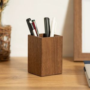 Wooden Cosmetic Brush Holder with Natural Finish Eco-Friendly Makeup Organizer for <b>Desk</b> Use by handmade Collection - Product Image 3