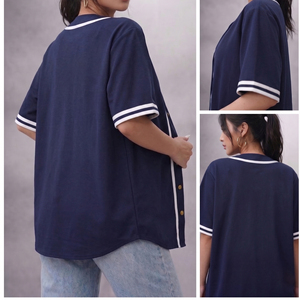 Ladies Button <b>Down</b> Baseball Jerseys Women’s Oversized Baseball Jersey Women's Top Baseball Jersey V-Neck Baseball Shirts - Product Image 5