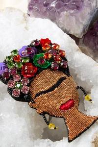 Handmade Embroidery Beaded Brooch with <b>Sequins</b> Pearls and Decorative Beads Unique Artisan Embroidery Beaded Brooch for Fashion L - Product Image 6