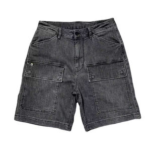 Nuevos shorts de mezclilla cargo para hombre con efecto desgastado y lavado ácido, shorts de mezclilla personalizados 100% algodón, lisos y de peso pesado para hombre. - Product Image 1