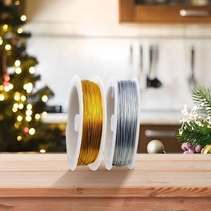 Nastri Natalizi Dorati e Argentati Eleganti per Decorazioni Festive - Product Image 3