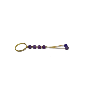 High quality Crystal Keychain Amethyst Round Beads <b>Key</b> Chine Natural Stone <b>Key</b> <b>Holder</b> Gifts for Women <b>Key</b> <b>Chain</b> wholesale - Product Image 1