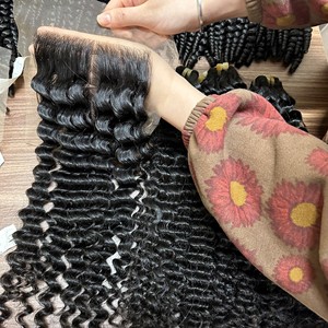 Meilleures ventes de mèches de cheveux naturels vietnamiens, extensions de cheveux humains à double trame machine avec frontale en dentelle pour la confection de perruques et de tissages - Product Image 1
