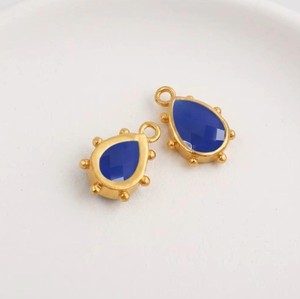 8x12mm Faceted Gemstone Charm <b>Pendant</b> - Gold Plated Bezel Setting Charm for Jewelry Making - Product Image 6
