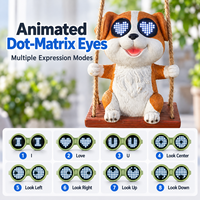 Décoration de jardin extérieur, décorations suspendues pour chiens, vente en gros, OEM, statue d'animal personnalisée avec yeux LED solaires mobiles