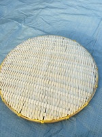 Ensemble de 3 plateaux de service ronds en bambou naturel, faits à la main, légers, tissés au Vietnam, écologiques, de qualité alimentaire, réutilisables, 42-36-30 cm