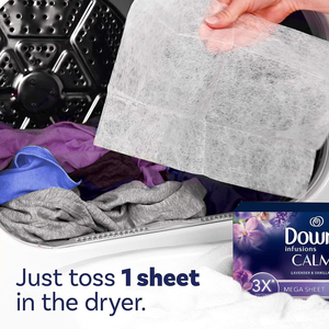 Downy CALM, Toallitas Mega Dryer, Suavizante de Telas para Lavandería, Lavanda y Vainilla, 180 Unidades - Product Image 6