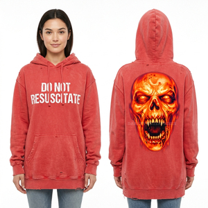 Sudadera con capucha y cremallera para mujer, con estampado gráfico de Ghost Face, efecto lavado ácido y desgastado, personalizada, oversize, estilo streetwear, de forro polar, color gris niebla. - Product Image 6