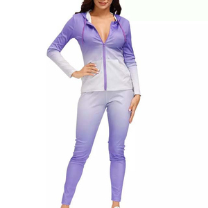 Ensemble de survêtements de jogging slim pour femmes, design personnalisé, respirant, avec fermeture éclair, pour la course à pied - Product Image 4