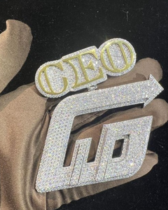 Pendentif Hip Hop Iced personnalisé avec logo et nom en argent sterling 925 et moissanite VVS, certifié luxe, idéal pour cadeaux - Product Image 1