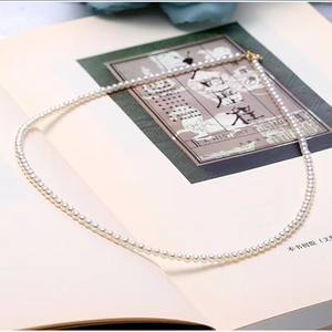 Collar de Perlas de Agua Dulce, Perlas Pequeñas de 3.5mm con Cadena de Plata S925, Collar Pequeño y Elegante de Moda - Product Image 1