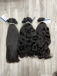 Cheveux humains vietnamiens 100% naturels, double épaisseur, ondulés, trames intactes, cuticules intactes, compatibles décoloration et teinture, grande disponibilité - Product Image 3