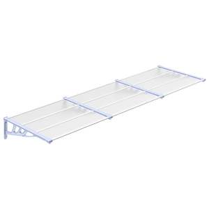 Grand auvent de porte en polycarbonate gris durable – Produit pour garages, auvents et abris de voiture - Product Image 2