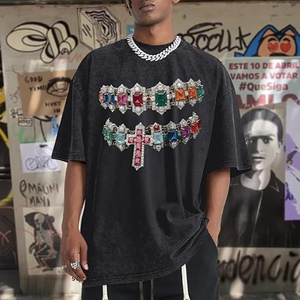 Oversized <b>Tshirts</b> for Men Graphic Vintage Tees Y2k Acid Wash Streetwear Shirts Hip Hop Shirt Tops - Product Image 3
